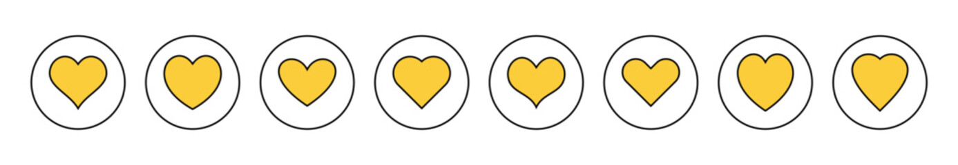 Love icon set vector. Heart sign and symbol. Like icon vector.