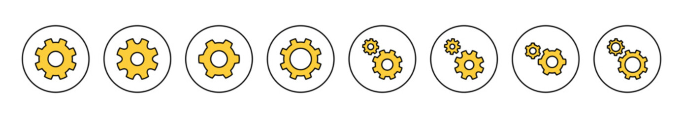 setting Icon set vector. Cog settings sign and symbol. Gear Sign