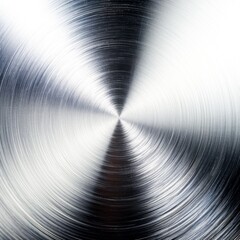 A close-up shot of a metallic surface with a radial brushed finish creating a vortex illusion. - obrazy, fototapety, plakaty