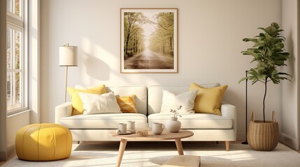Fototapeta na wymiar Modern sophisticated living room interior design 