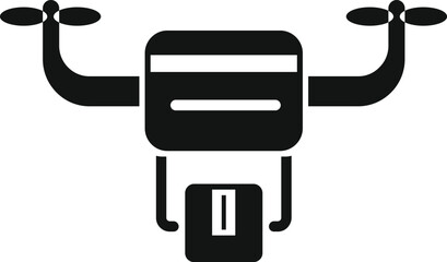 Fast drone delivery icon simple vector. Vehicle parcel shop. Export package