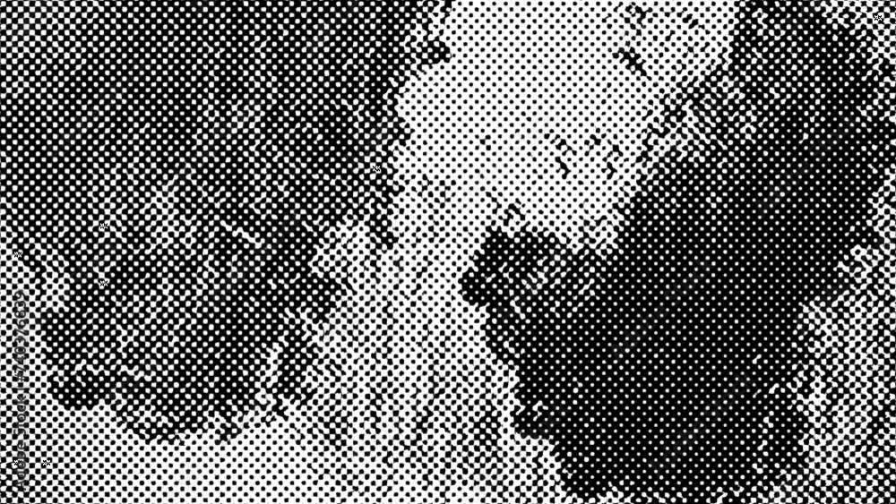 Aufkleber halftone style grunge textured shapes in background loop motion