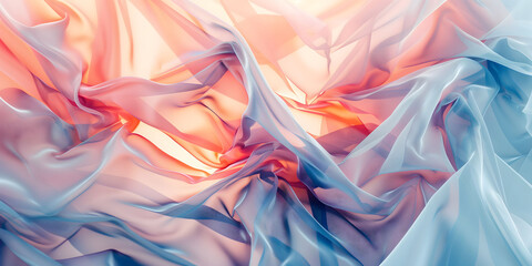 Elegant Pastel Fabric Waves Creating a Gentle Abstract Texture background