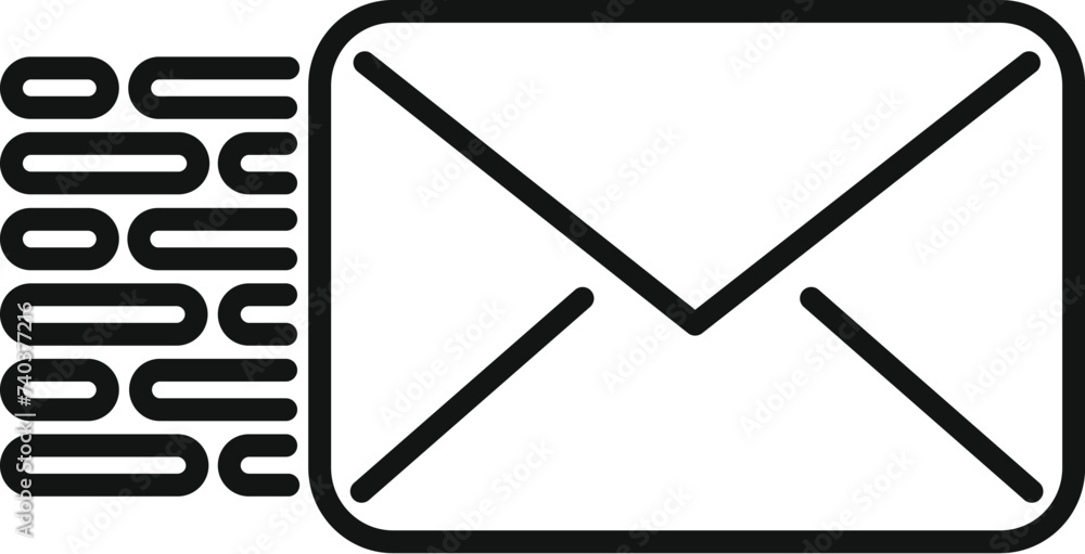 Poster fast mail send icon outline vector. express shipping. vehicle import provision