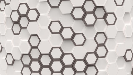 Hexagon abstract background from geometric surface loop