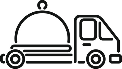 Food truck delivery icon outline vector. Container lorry. Export deliver