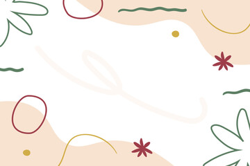Vector flat abstract bohemian doodle background template