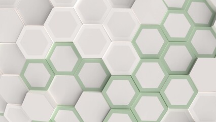 Animation of hexagonal 4k grid wall with shadows motion loop