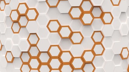 Hexagon abstract background from geometric surface loop