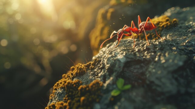 Red ant in nature.
