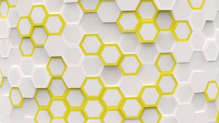 Hexagon abstract background from geometric surface loop