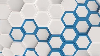 Animation of hexagonal 4k grid wall with shadows motion loop