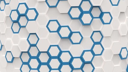 Hexagon abstract background from geometric surface loop