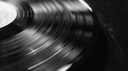 Close Up of a Record Players Turntable. Generative AI
