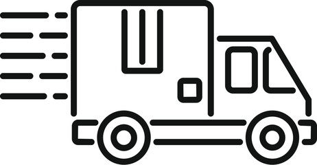 Truck delivery icon outline vector. Container delivery. Export deliver package