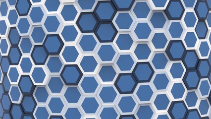 Hexagon abstract background from geometric surface loop