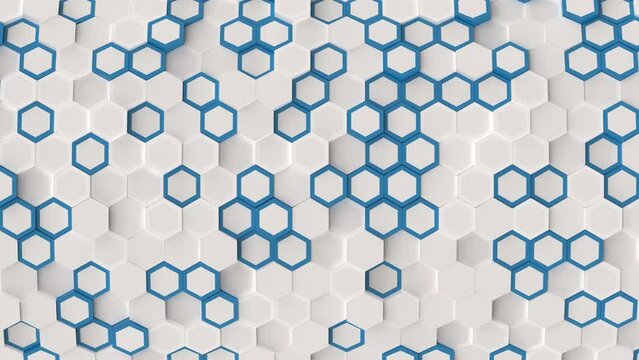 Wallpaper 4k animation random hexagon motion background