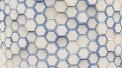 Hexagon abstract background from geometric surface loop