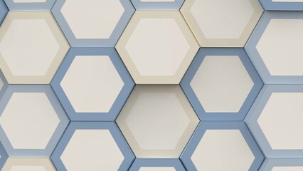 Animation of hexagonal 4k grid wall with shadows motion loop