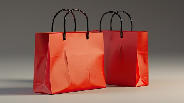 pair of shopping bags red