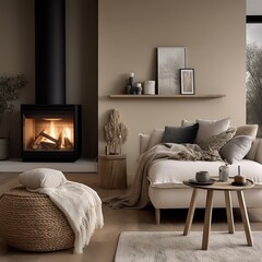 Modern sophisticated living room interior composition 