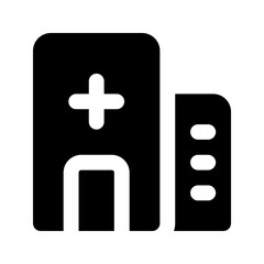 Obraz premium hospital glyph icon