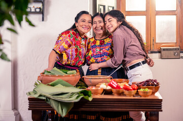 Portrait of 3 generations of Latin women.