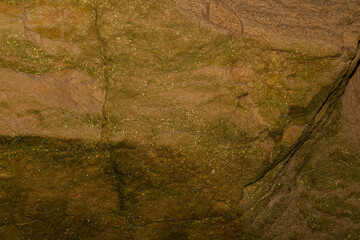 Speleology. Stone background abstract surface. The Bacho Kiro cave, Dryanovo, Bulgaria.