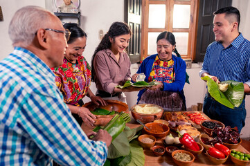 The whole family participates in preparing the food for the party.