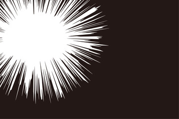 Obraz premium 放射状の吹き出し、漫画風のフキダシ、ウニフラッシュのベクターイラスト