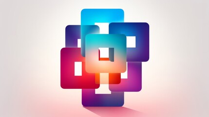 Obraz premium Abstract Geometric Background with Overlapping Squares and Light Effects