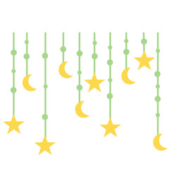 Moon and Star Hanging Decoration for Ramadan