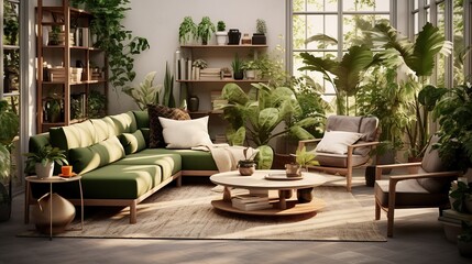 Modern luxury living room interior design with elegant setting 