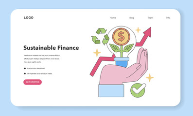 Sustainable Finance concept. Flat vector illustration