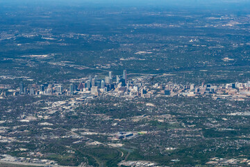 Obraz premium Aerial view of the Austin, Texas skyline