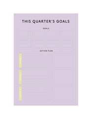 This Quarter's Goal planner. Minimalist planner template set. Vector illustration.	