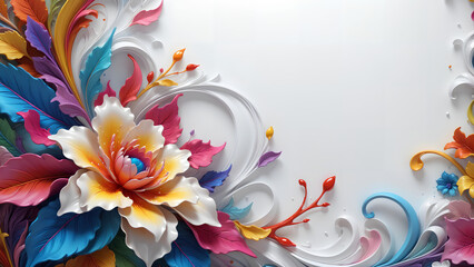 splash art colorful flower