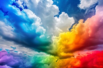 Fototapeta na wymiar Vibrant bands of color embracing the sky