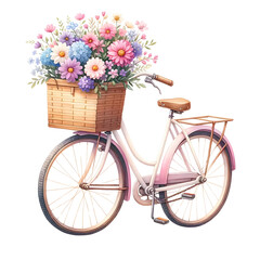 Fototapeta na wymiar bicycle and basket with flowers
