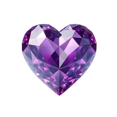 Fototapeta premium 3D purple heart shape diamond