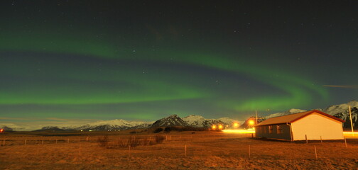 Northern Lights over Hobn, Iceland