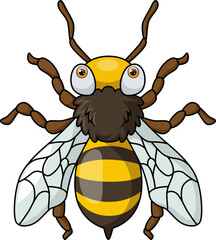 Cute wasp cartoon on white background