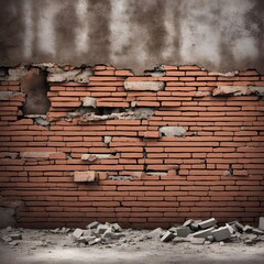 broken brick wall and concrete - 1