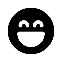 happy glyph icon