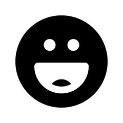 happy glyph icon