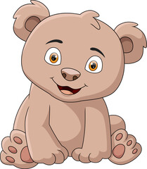 Fototapeta premium Cute little bear cartoon sitting
