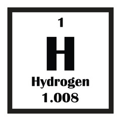 Hydrogen chemical element icon