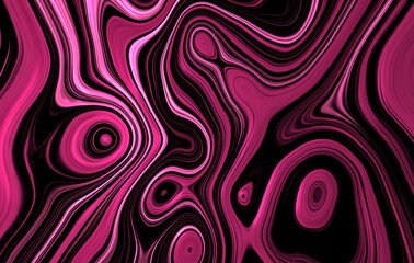 Pink white and black colours beautiful Abstraction of liquid paints in slow blending flow mixing together gently