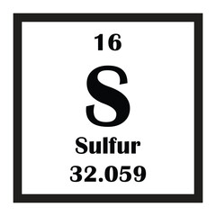 Sulfur chemical element icon