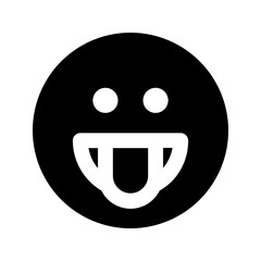 Fototapeta premium tongue out glyph icon